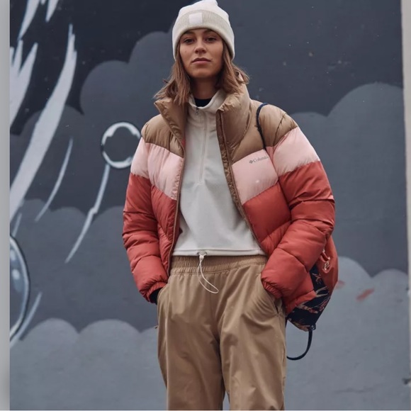 Columbia Jackets & Blazers - Columbia Color Blocked Puffer Jacket Peach Coral